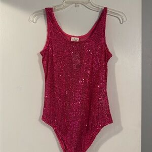 Glamorous Pink Sequin Bodysuit